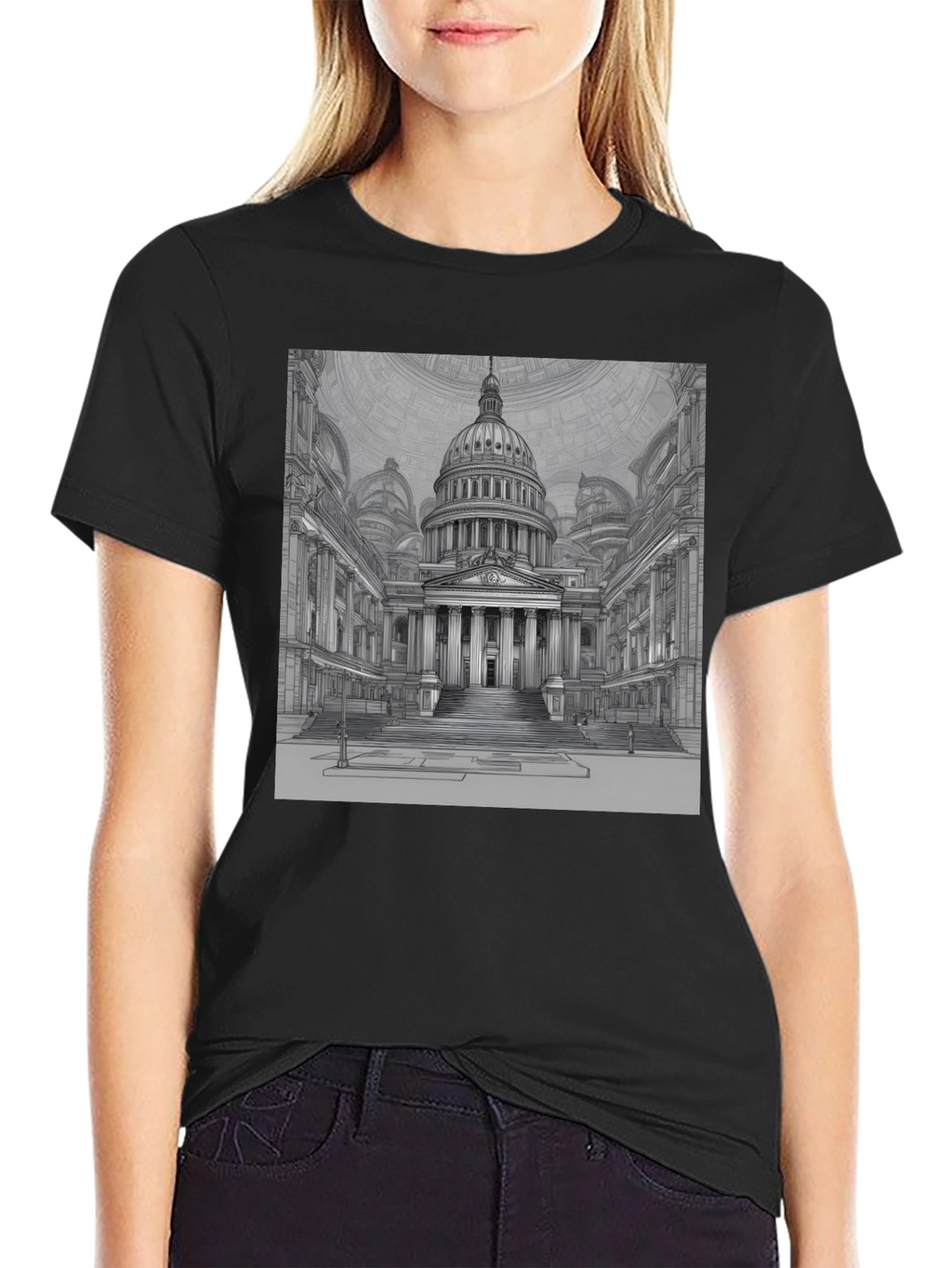 Capitol Building Graphic Tee - Classic Black