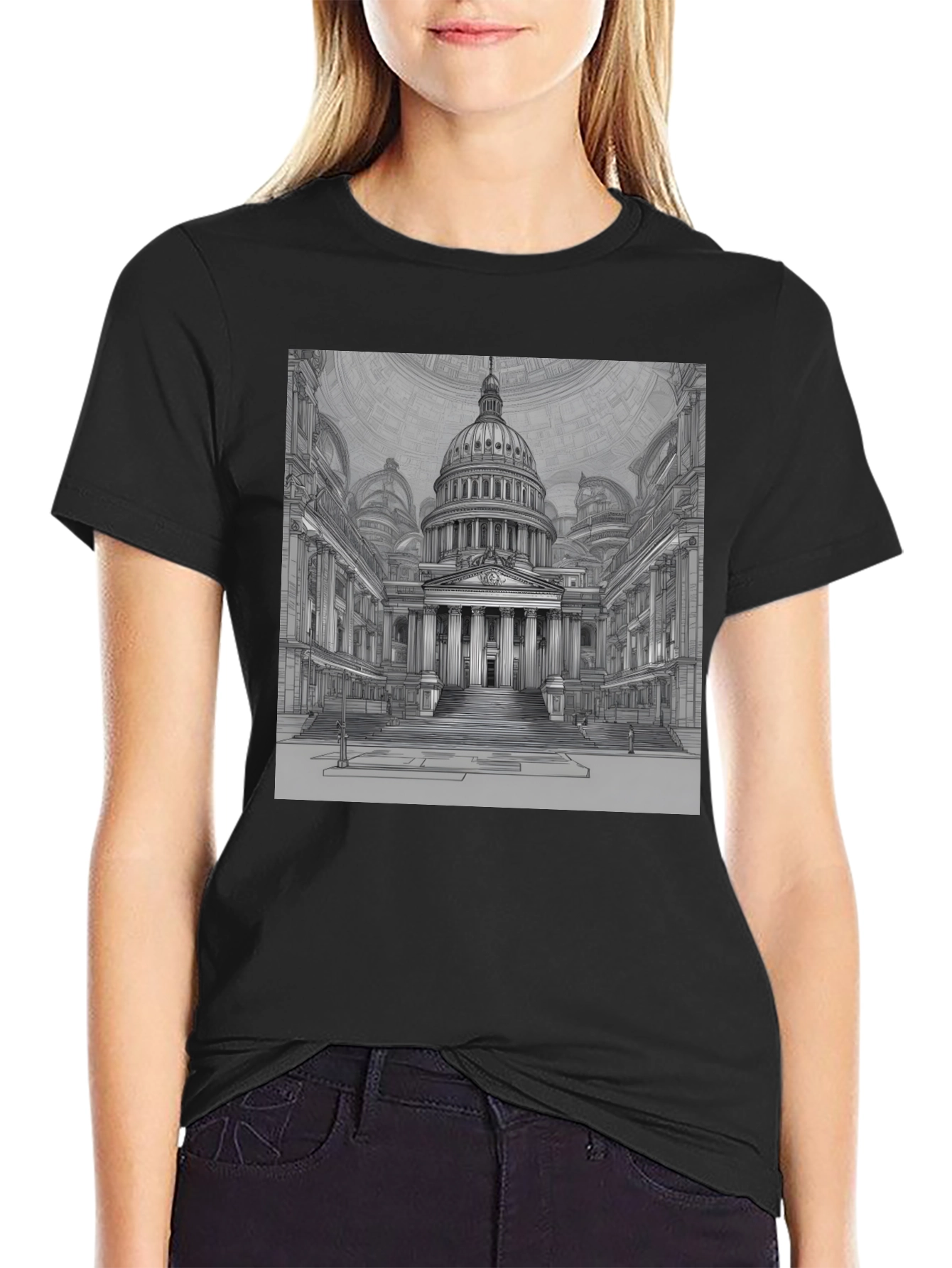 Capitol Building Graphic Tee - Classic Black