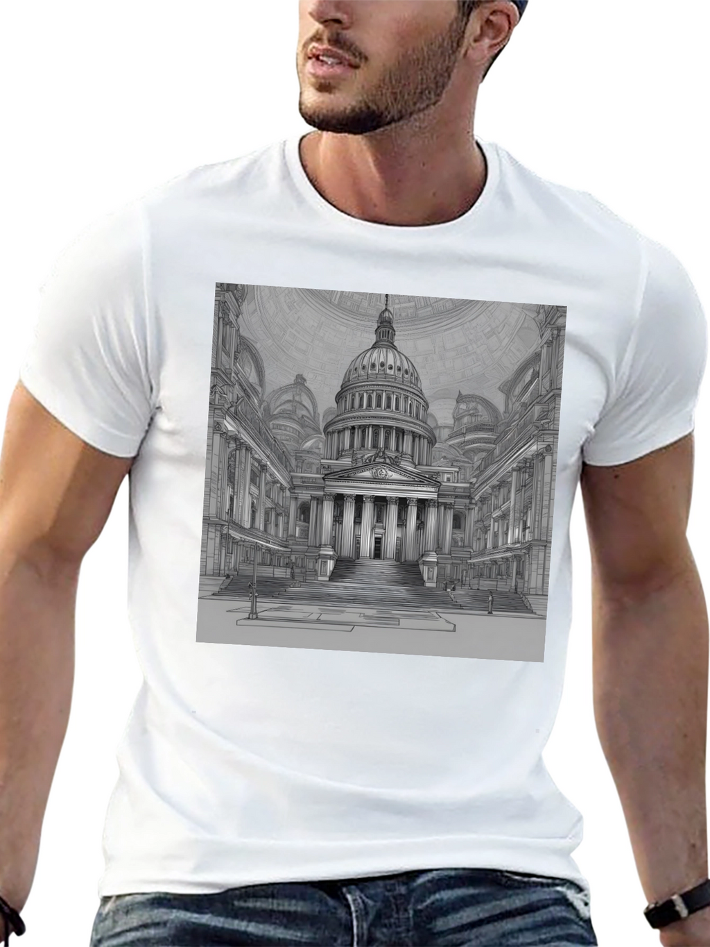 Capitol Building Graphic Tee - Classic Black