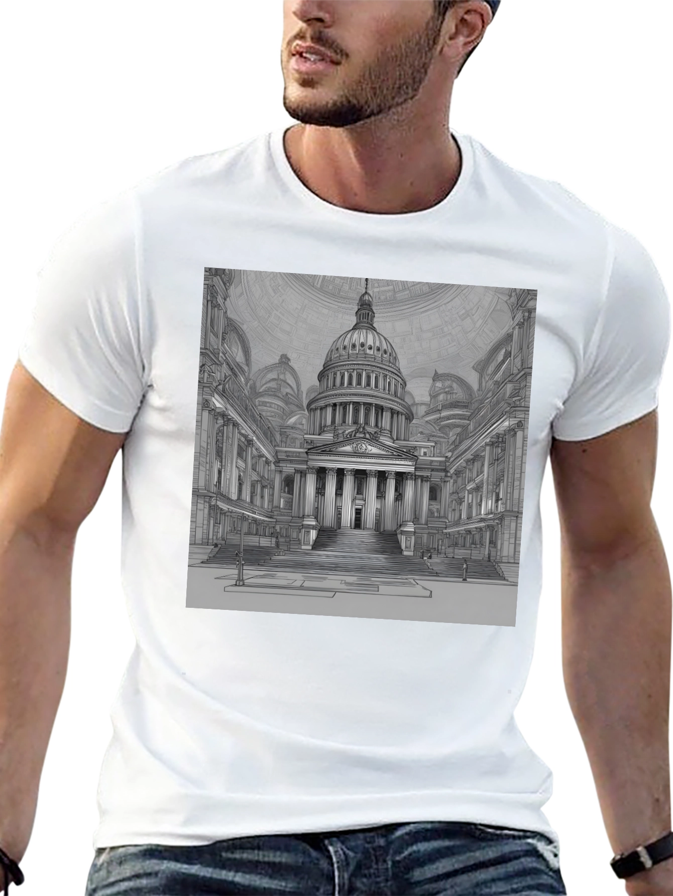 Capitol Building Graphic Tee - Classic Black