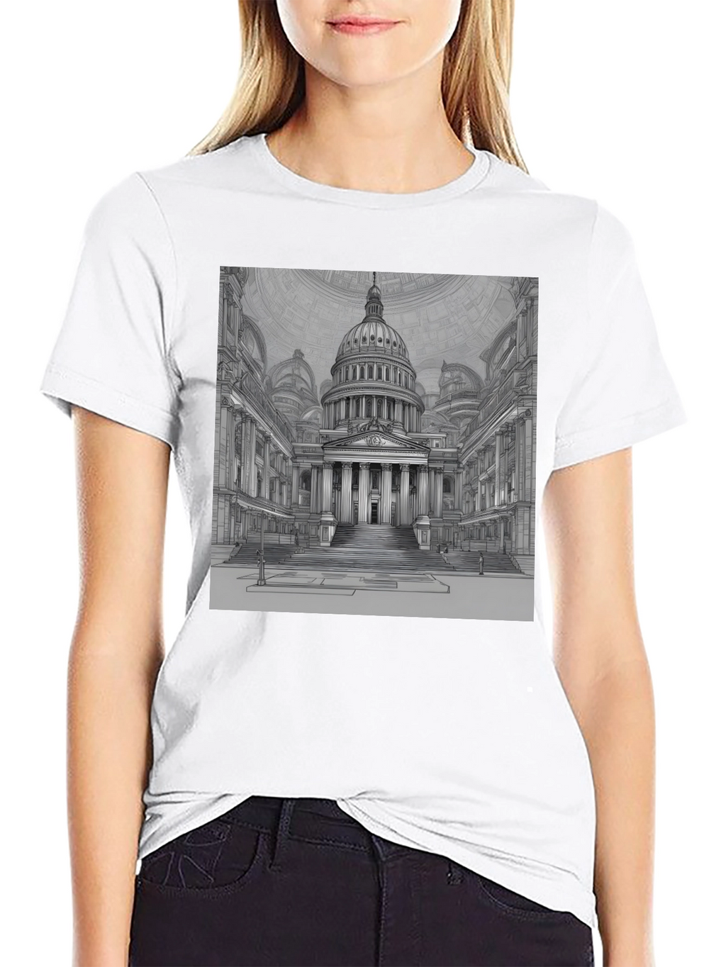 Capitol Building Graphic Tee - Classic Black