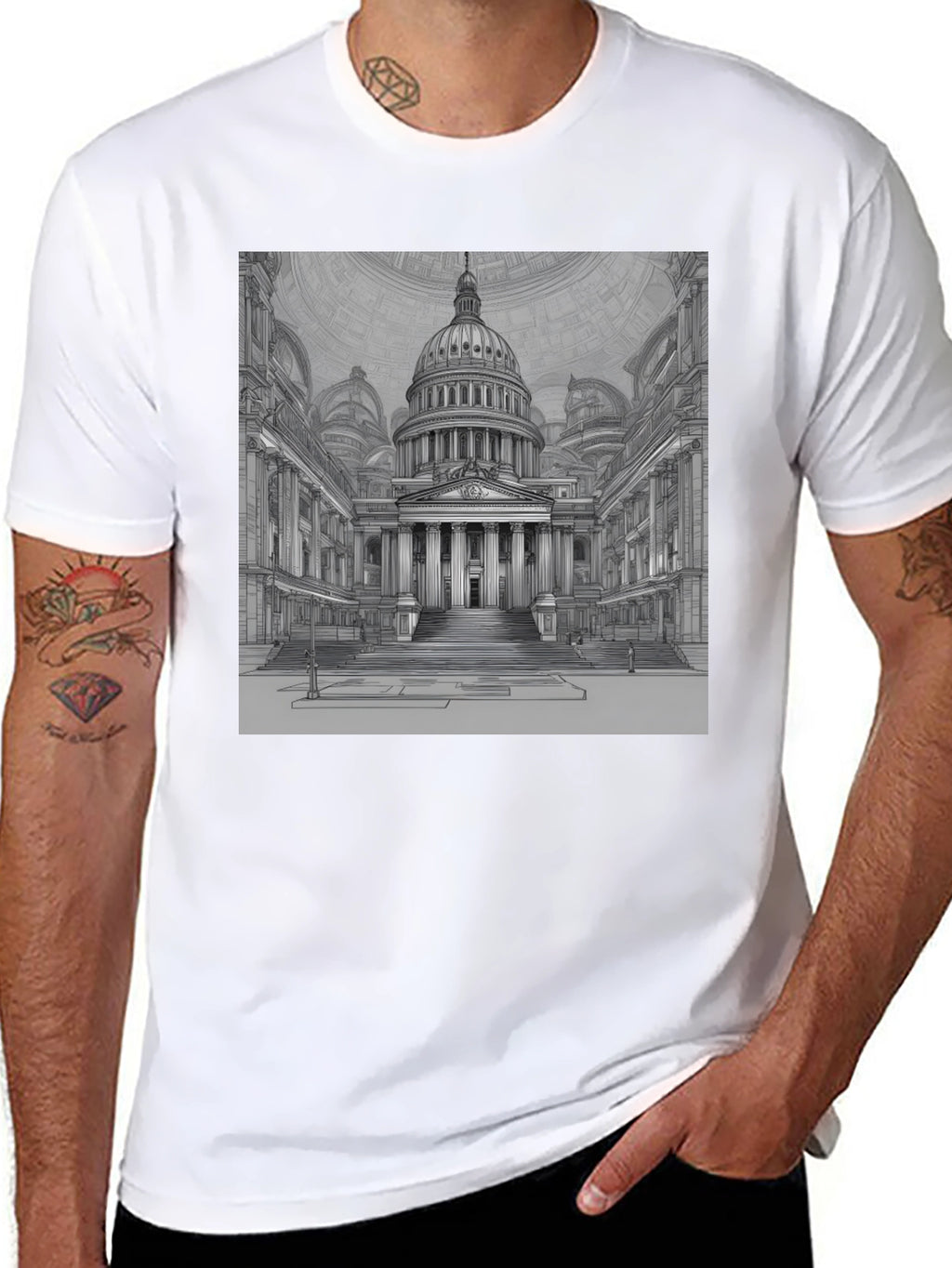 Capitol Building Graphic Tee - Classic Black