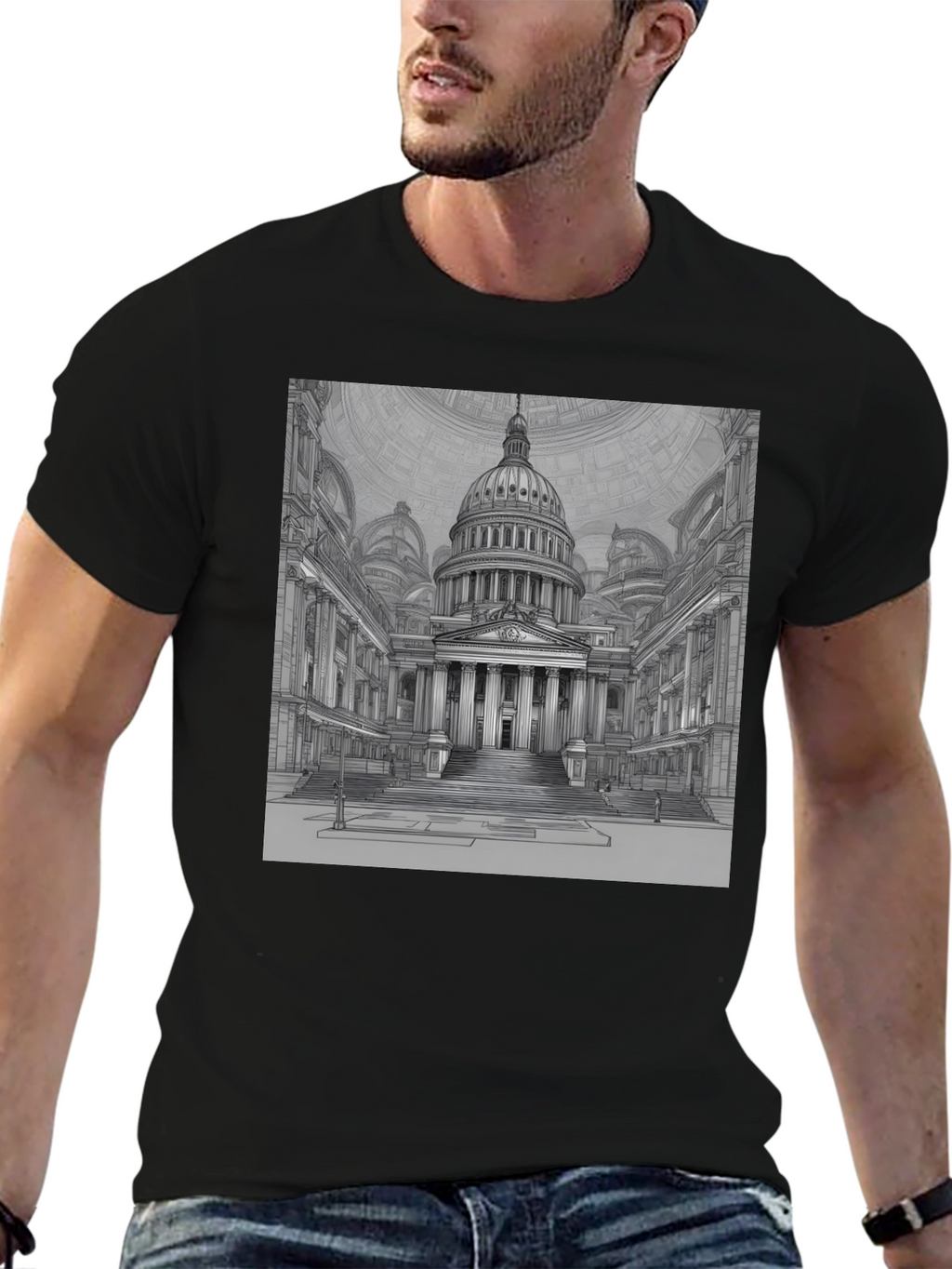 Capitol Building Graphic Tee - Classic Black