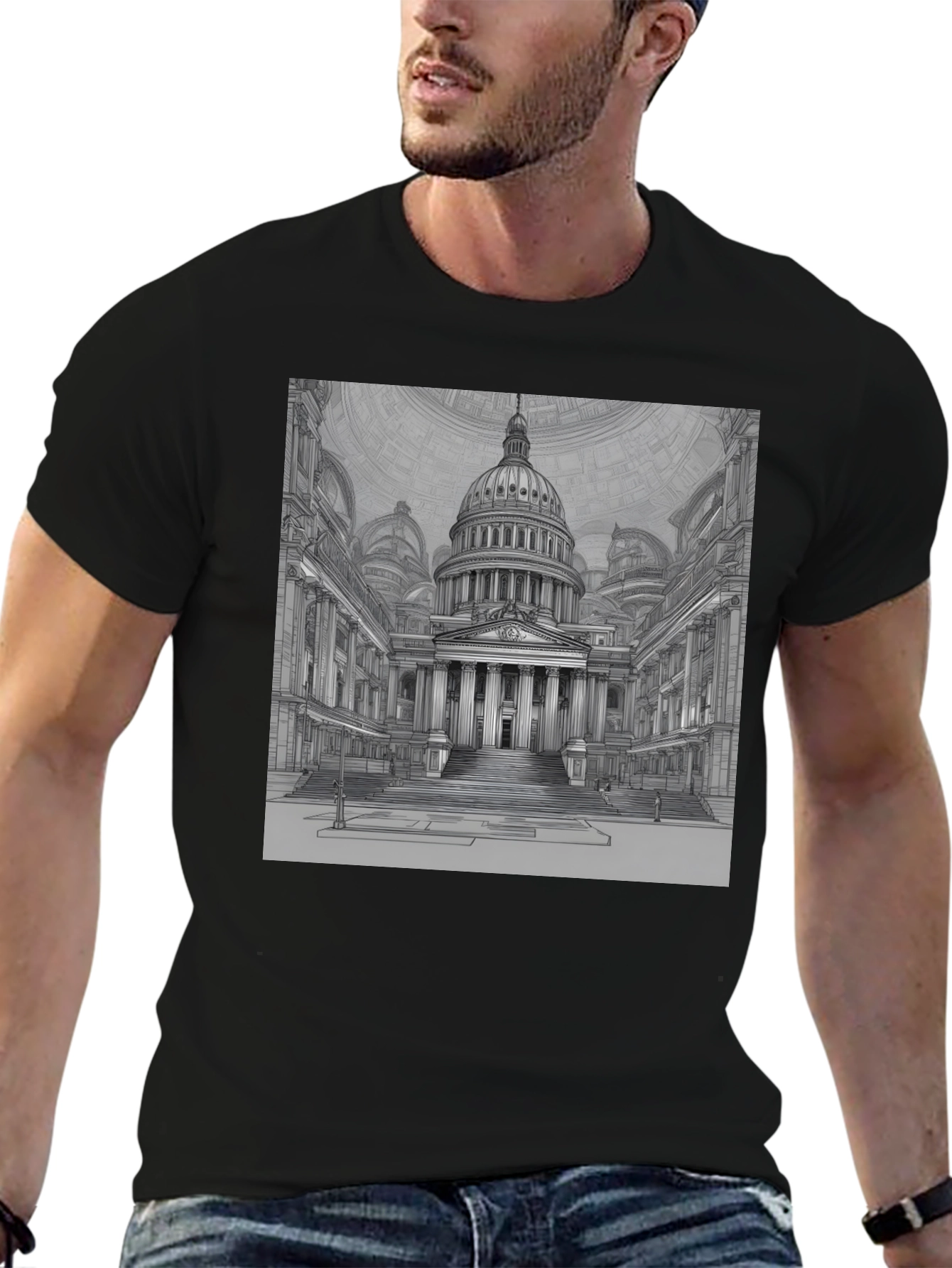 Capitol Building Graphic Tee - Classic Black
