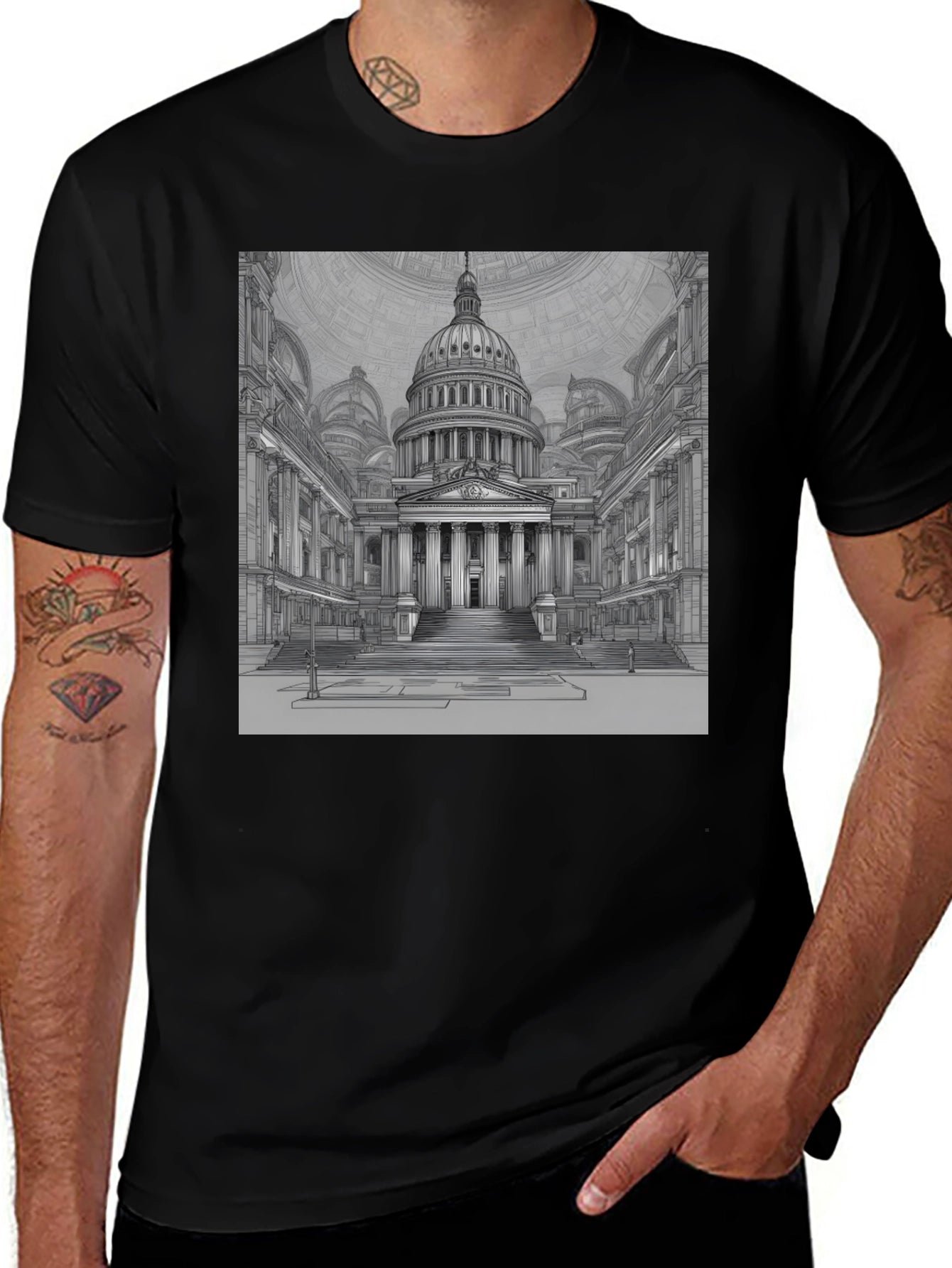 Capitol Building Graphic Tee - Classic Black