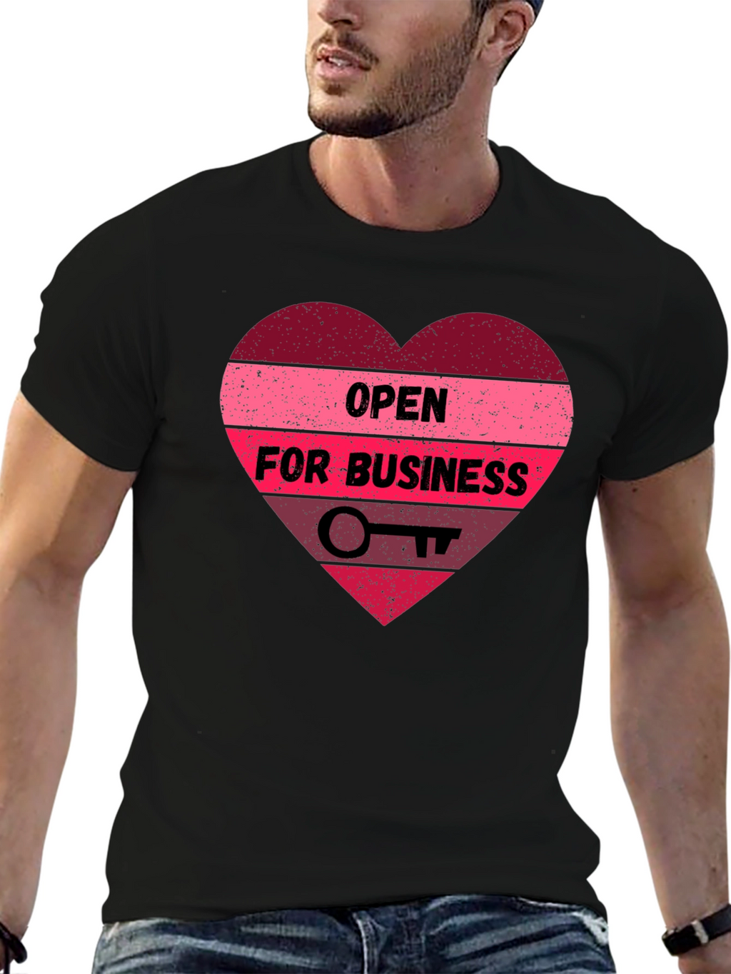 Open for Business Heart Graphic Tee