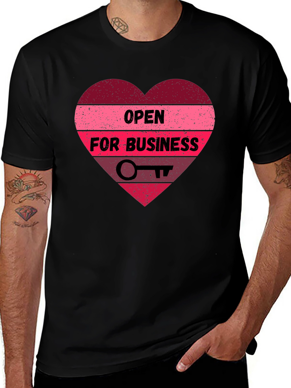 Open for Business Heart Graphic Tee