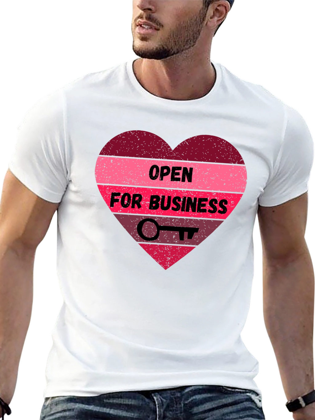 Open for Business Heart Graphic Tee