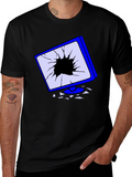 Broken Screen Graphic Tee - Tech Humor T-Shirt