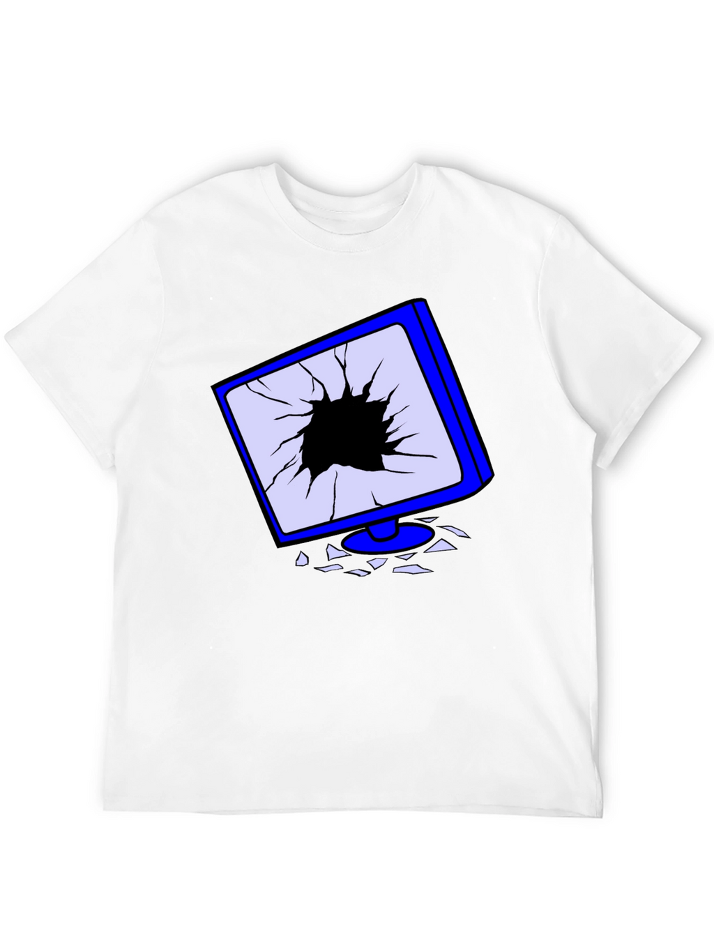 Broken Screen Graphic Tee - Tech Humor T-Shirt