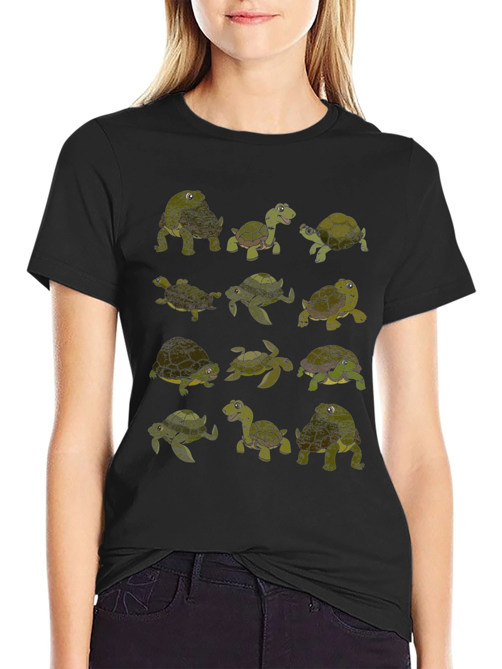 Turtle Print Crew Neck T-Shirt