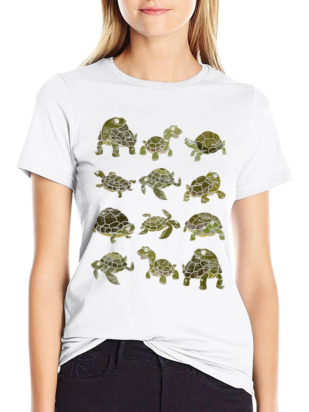 Turtle Print Crew Neck T-Shirt