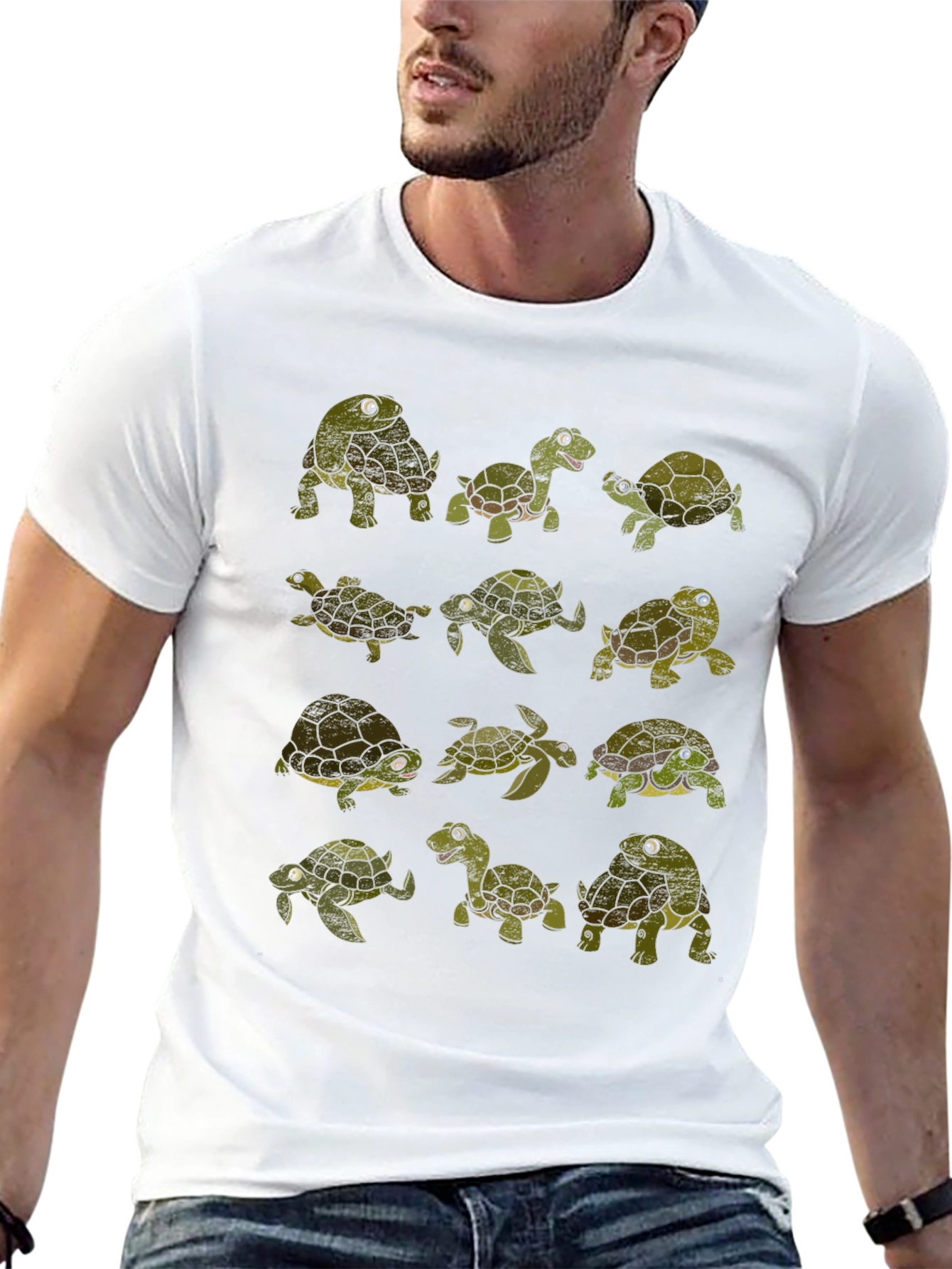 Turtle Print Crew Neck T-Shirt