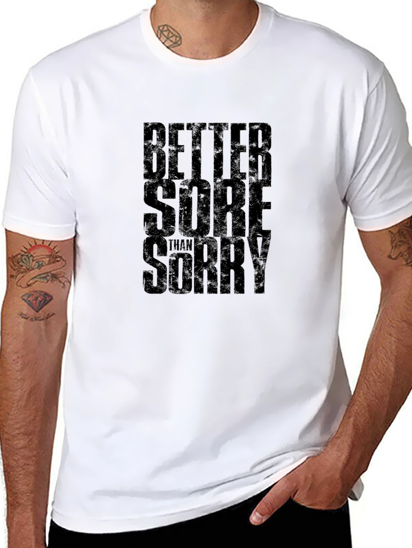 Better Sore Than Sorry Black Graphic T-Shirt
