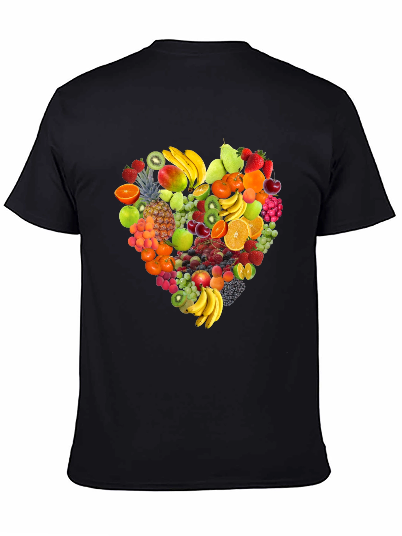Fruit Heart Graphic Black T-Shirt