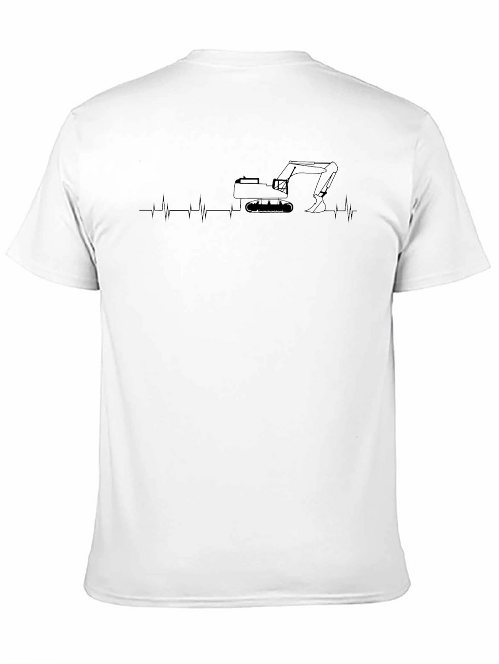 Excavator Heartbeat T-Shirt - Black
