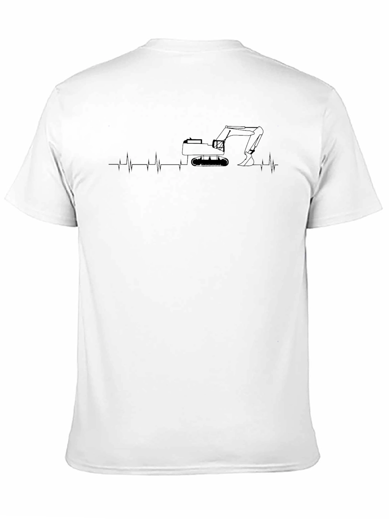 Excavator Heartbeat T-Shirt - Black