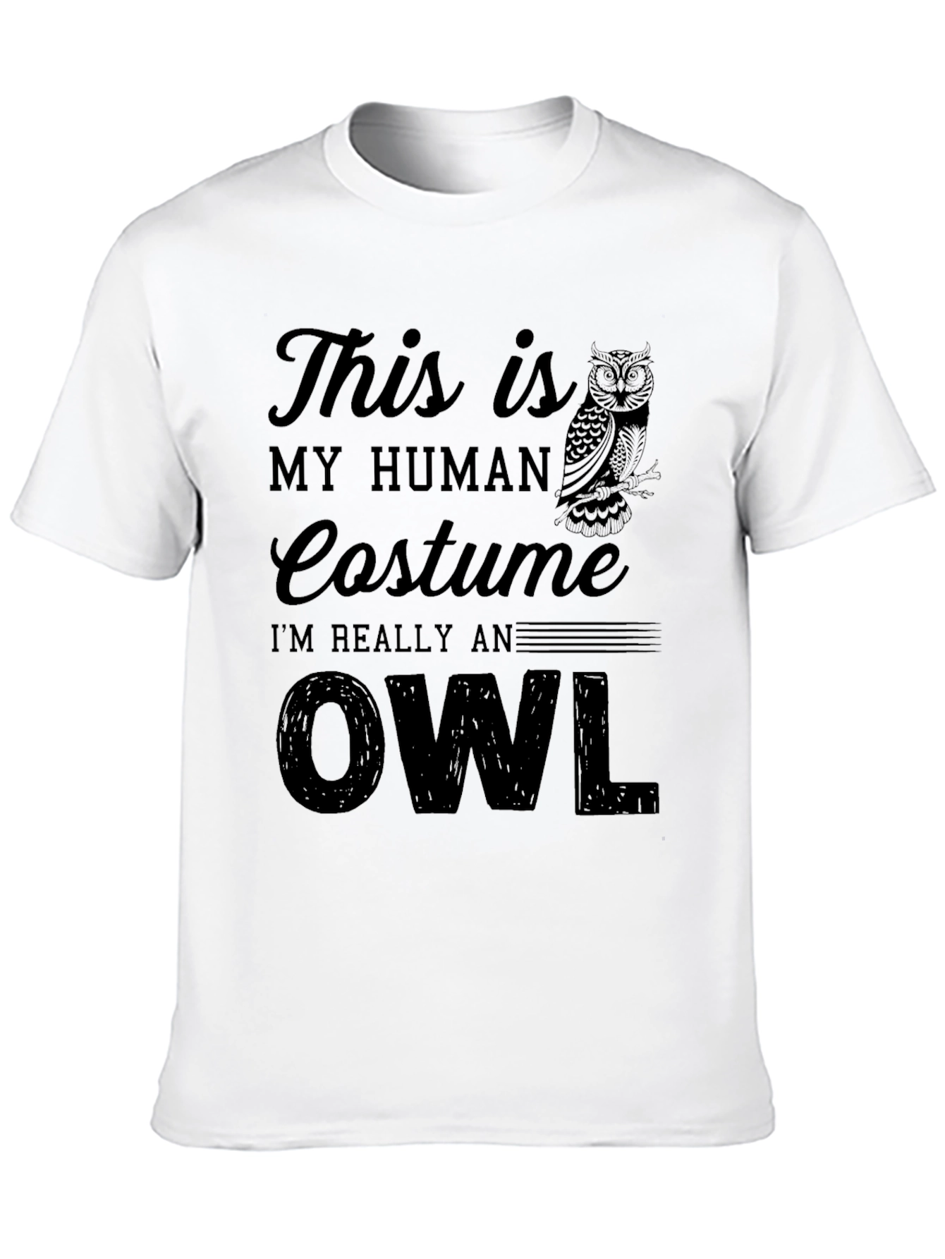 Human Costume Owl Graphic Novelty Tee