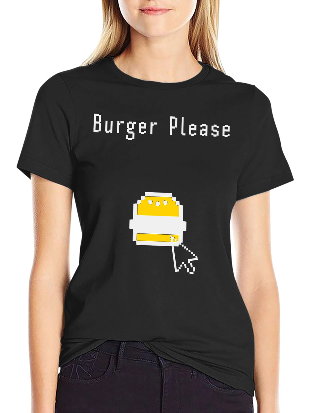 Burger Please Pixel Art Graphic T-Shirt