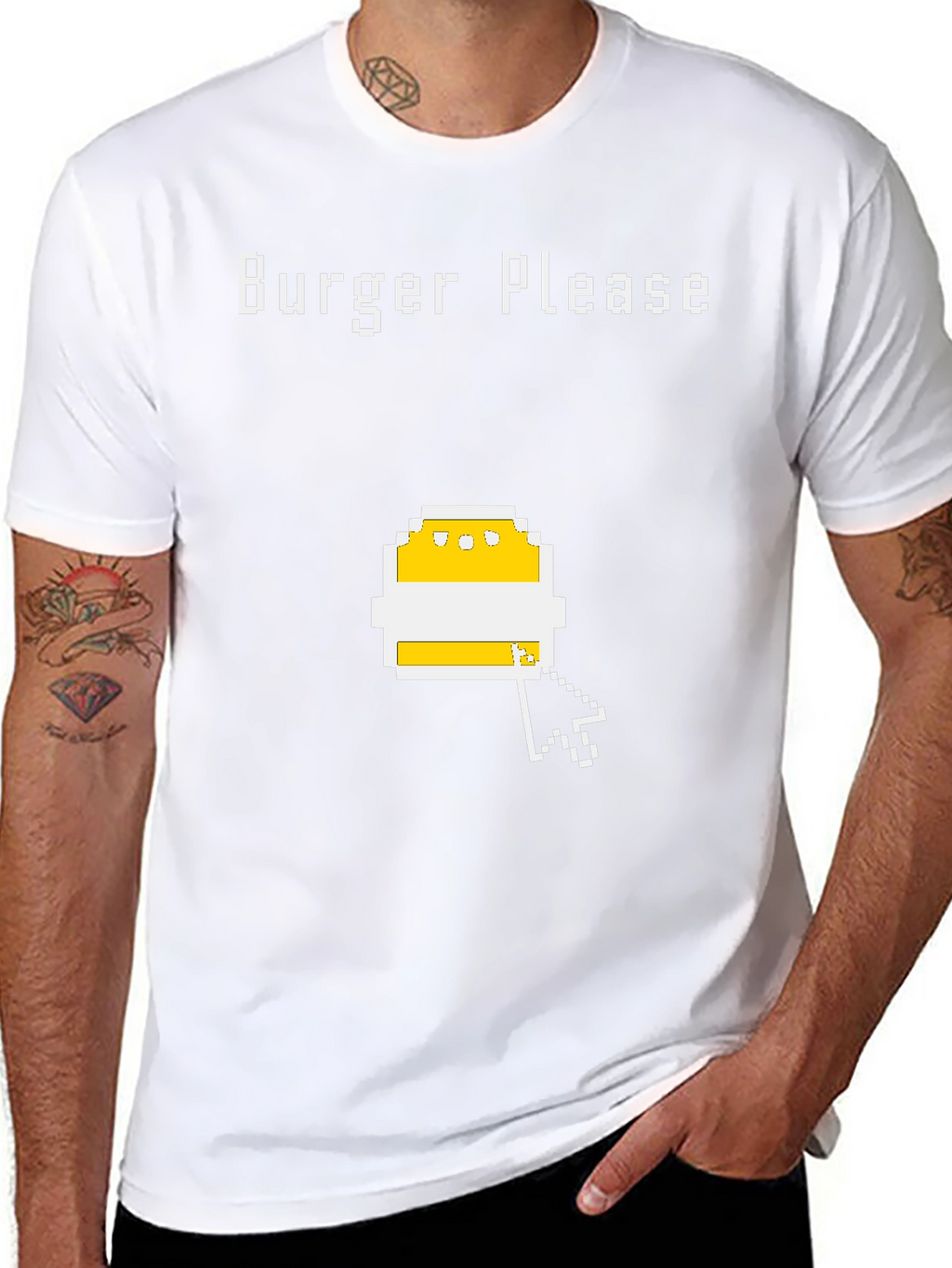 Burger Please Pixel Art Graphic T-Shirt