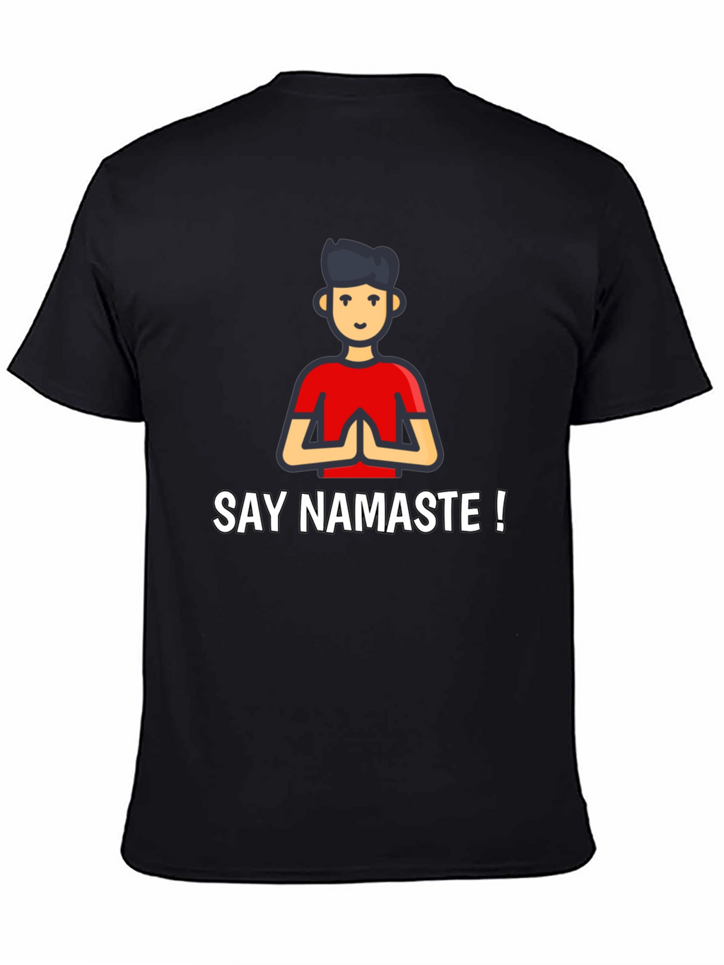 Say Namaste Graphic Black T-Shirt - Yoga & Meditation