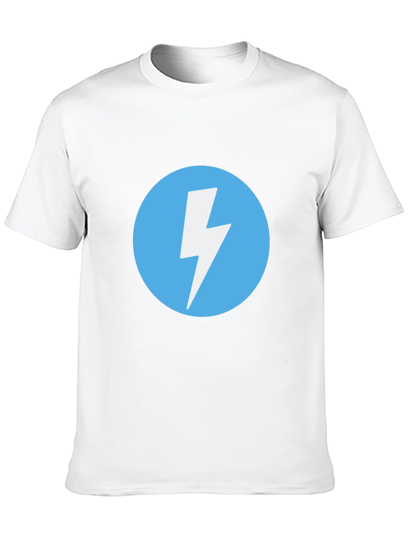 Black T-Shirt with Lightning Bolt Circle Graphic