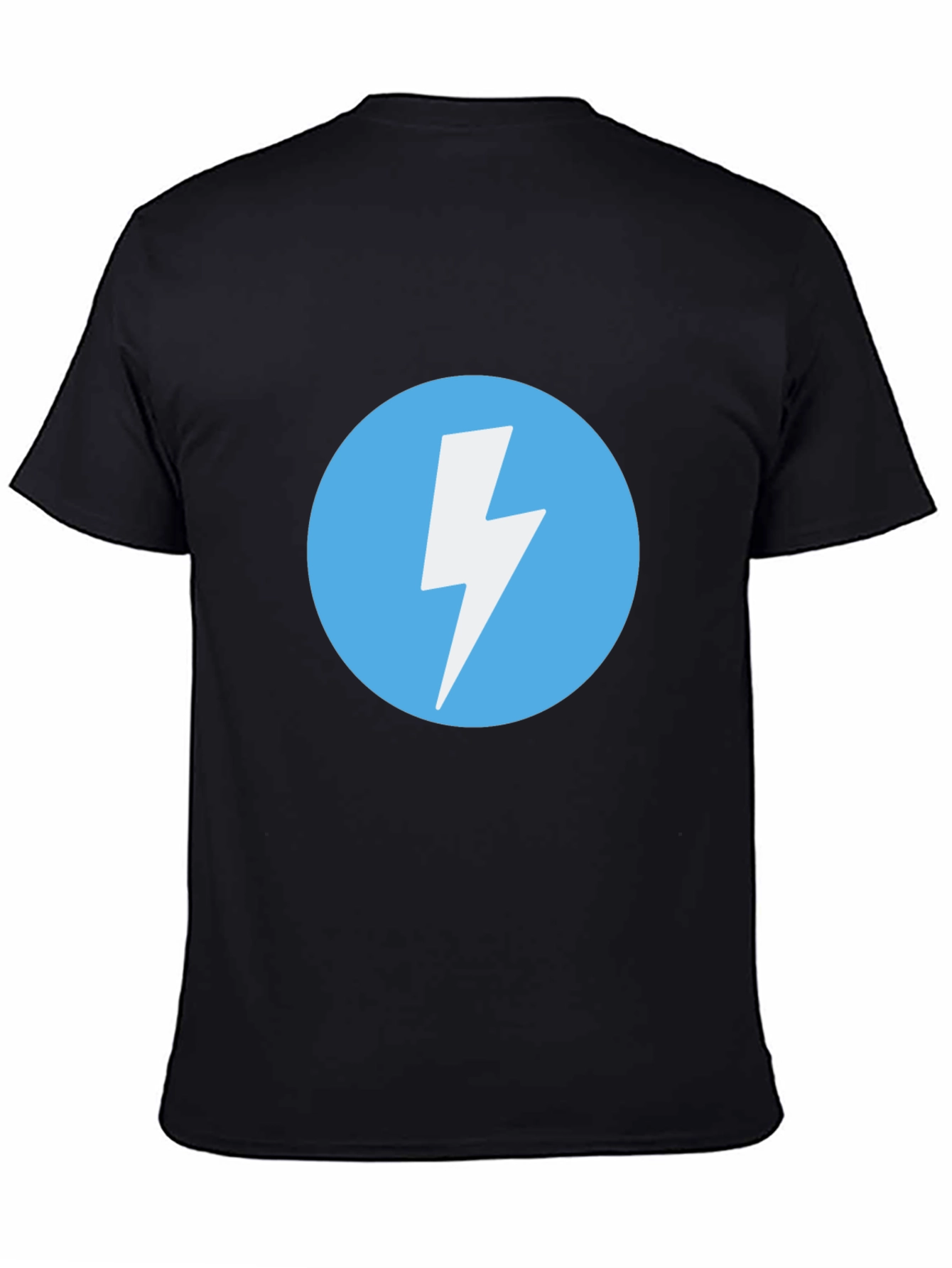 Black T-Shirt with Lightning Bolt Circle Graphic