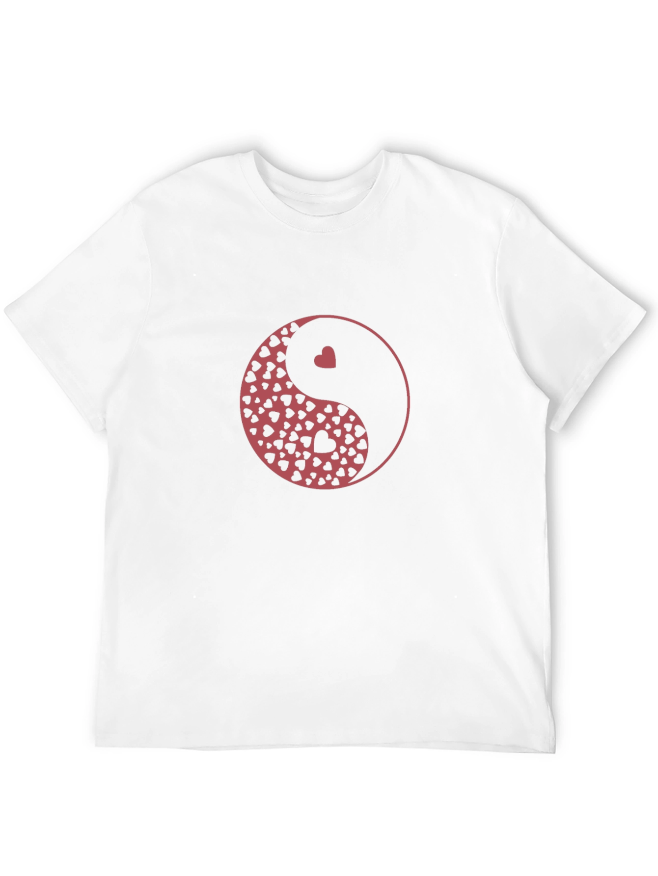 Yin Yang Hearts Graphic Black T-Shirt