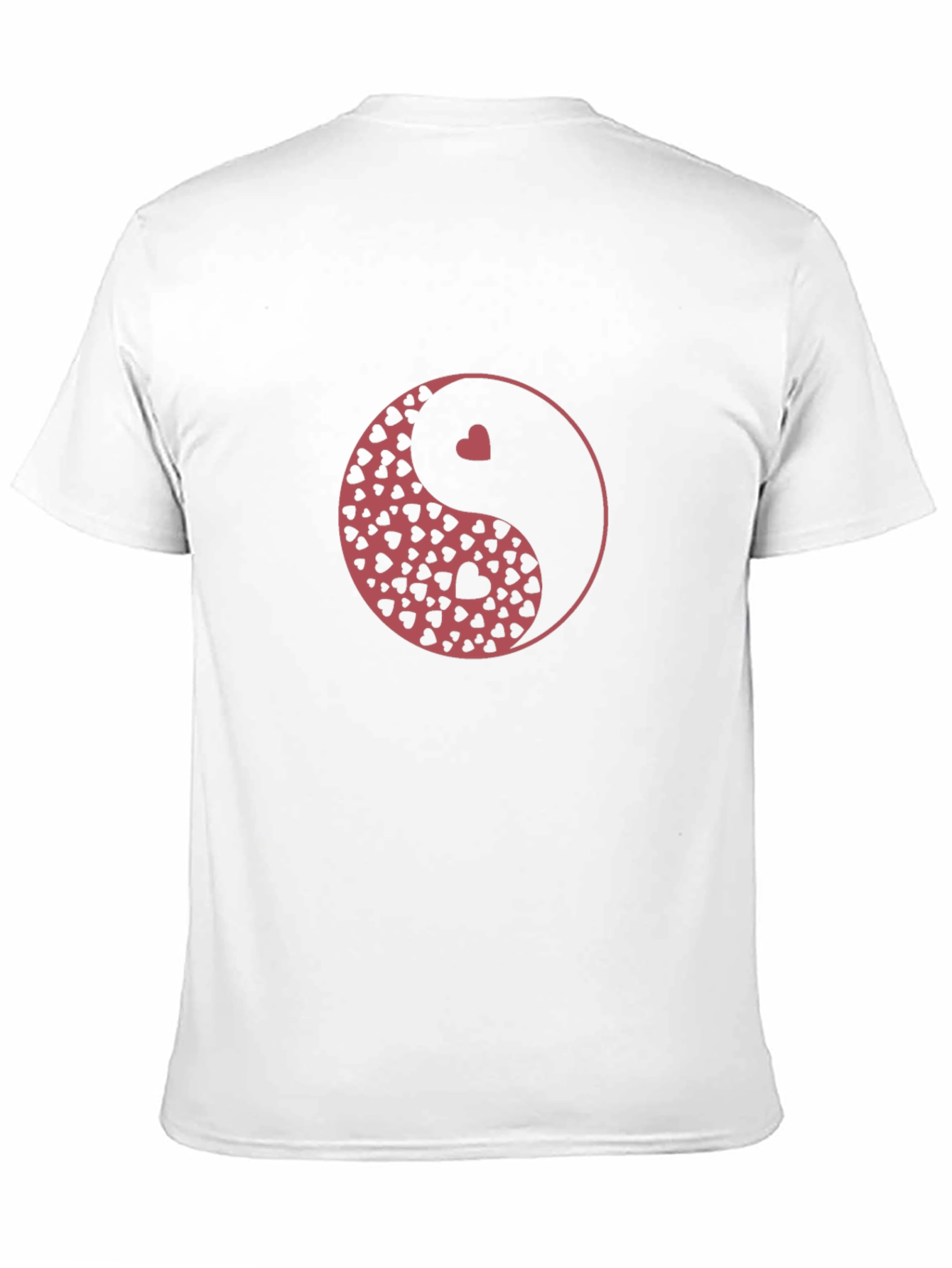 Yin Yang Hearts Graphic Black T-Shirt