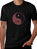 Yin Yang Hearts Graphic Black T-Shirt