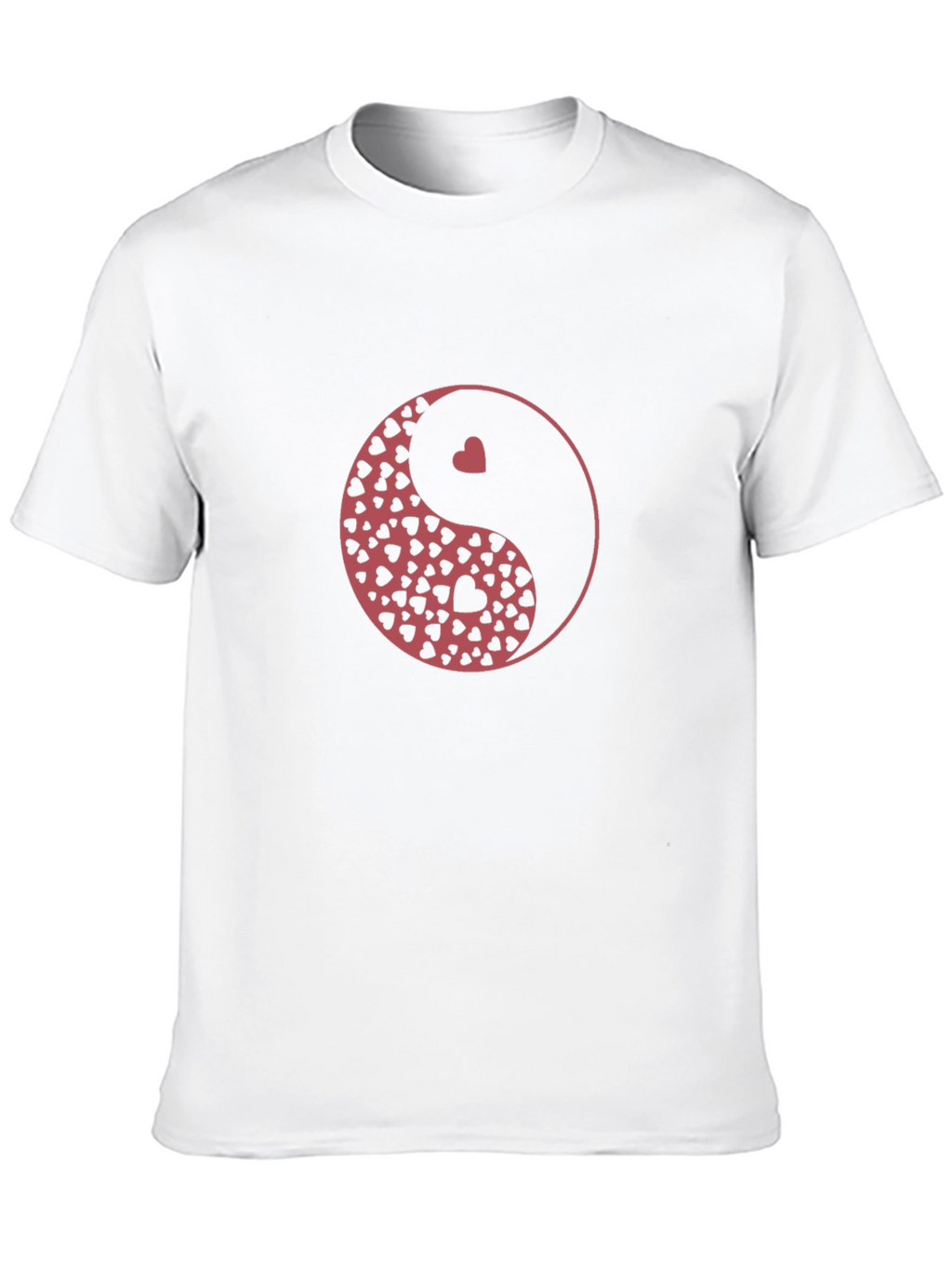 Yin Yang Hearts Graphic Black T-Shirt