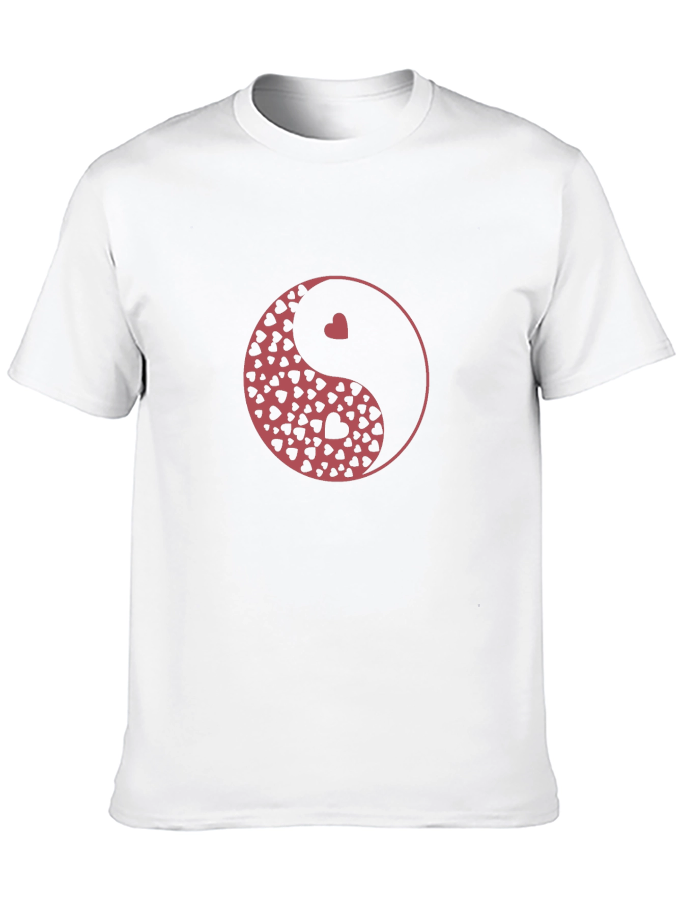 Yin Yang Hearts Graphic Black T-Shirt