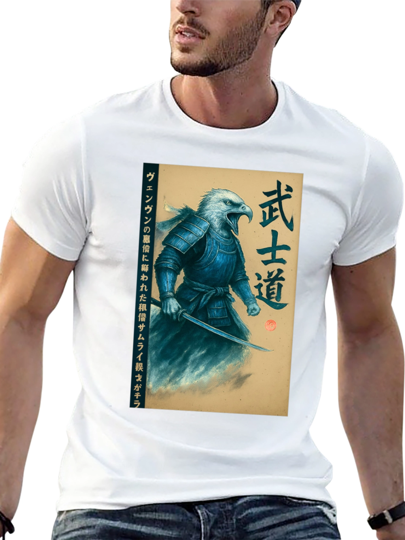 Eagle Samurai Graphic T-Shirt - Bushido