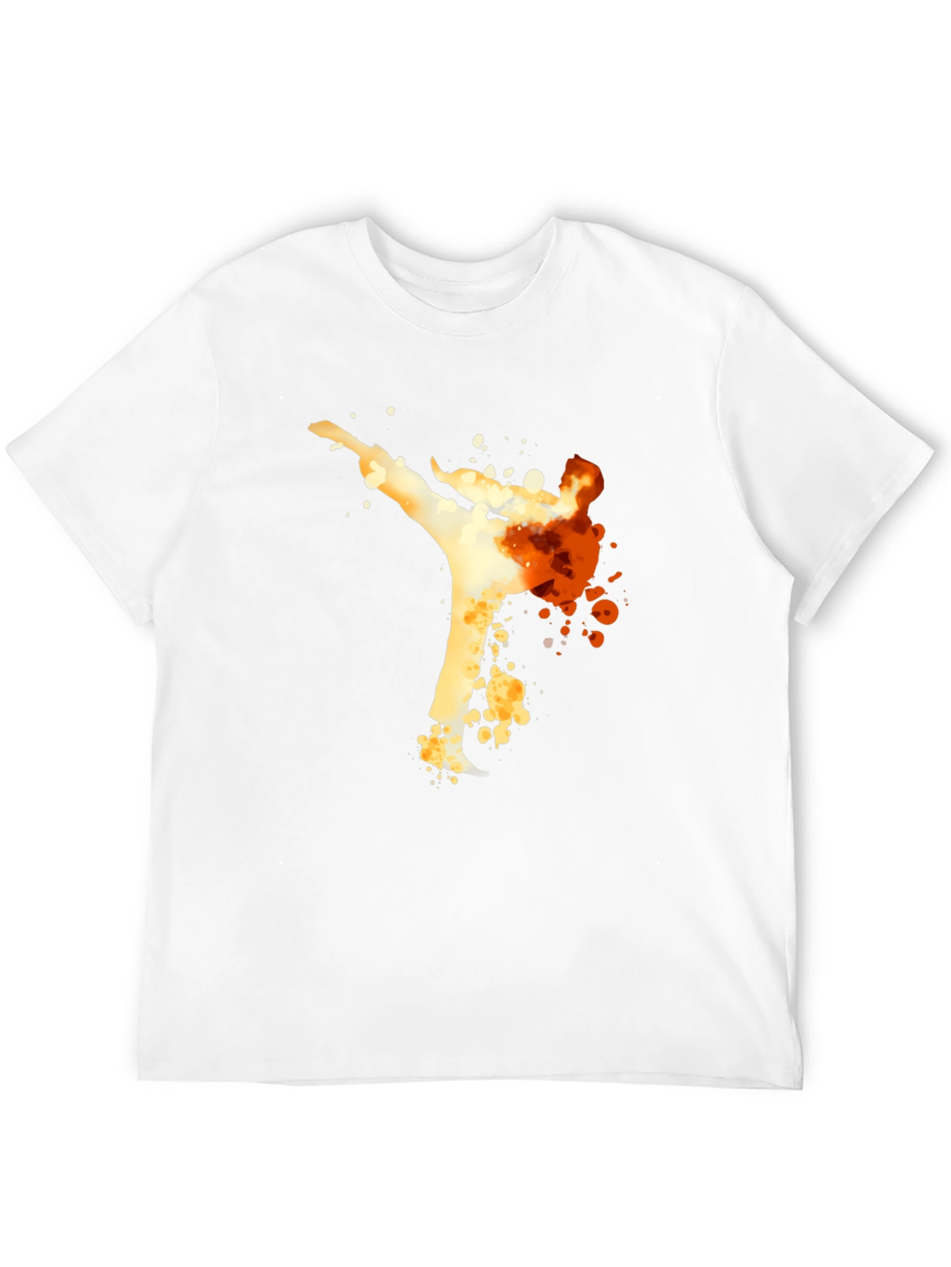 Karate Kick Graphic Tee - Black Cotton T-Shirt