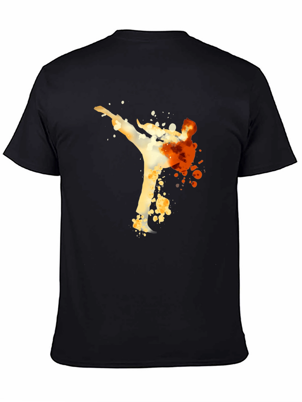 Karate Kick Graphic Tee - Black Cotton T-Shirt
