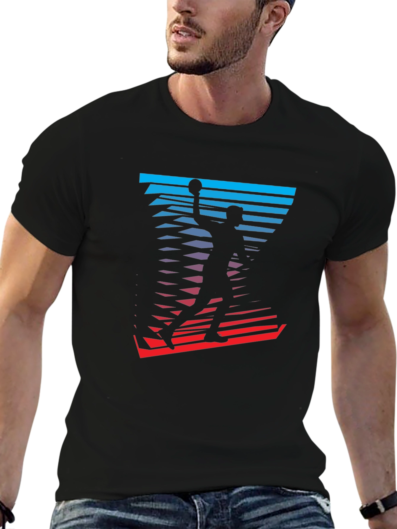 Basketball Player Graphic Tee - Stylish Mens T-Shirt