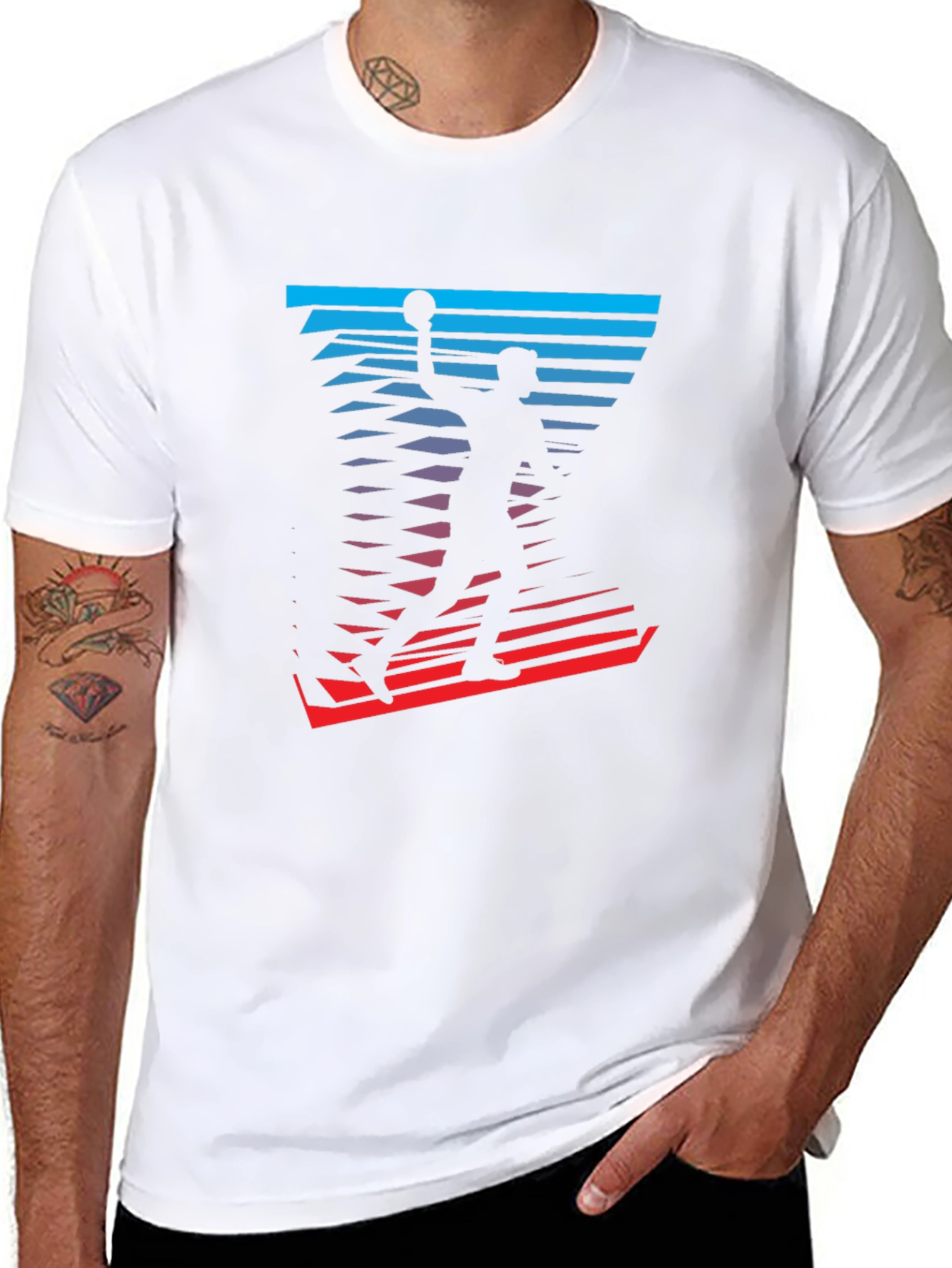 Basketball Player Graphic Tee - Stylish Mens T-Shirt