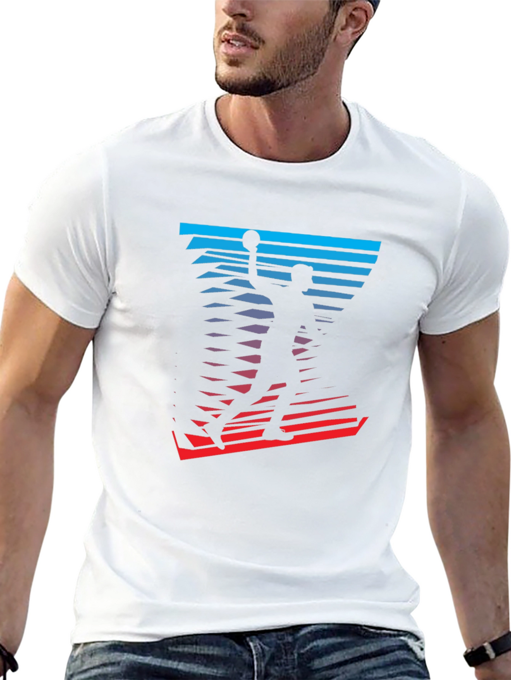 Basketball Player Graphic Tee - Stylish Mens T-Shirt