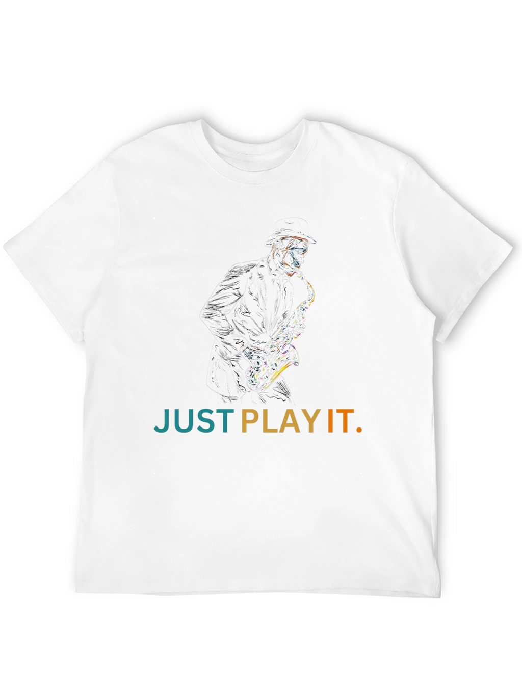 Just Play It Saxophone Graphic Tee - Black