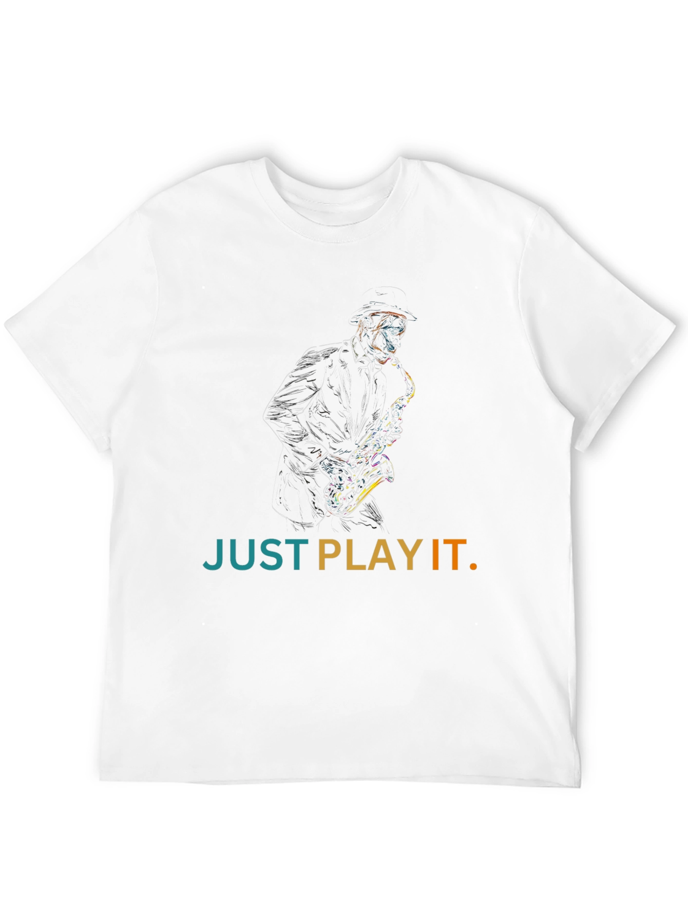 Just Play It Saxophone Graphic Tee - Black