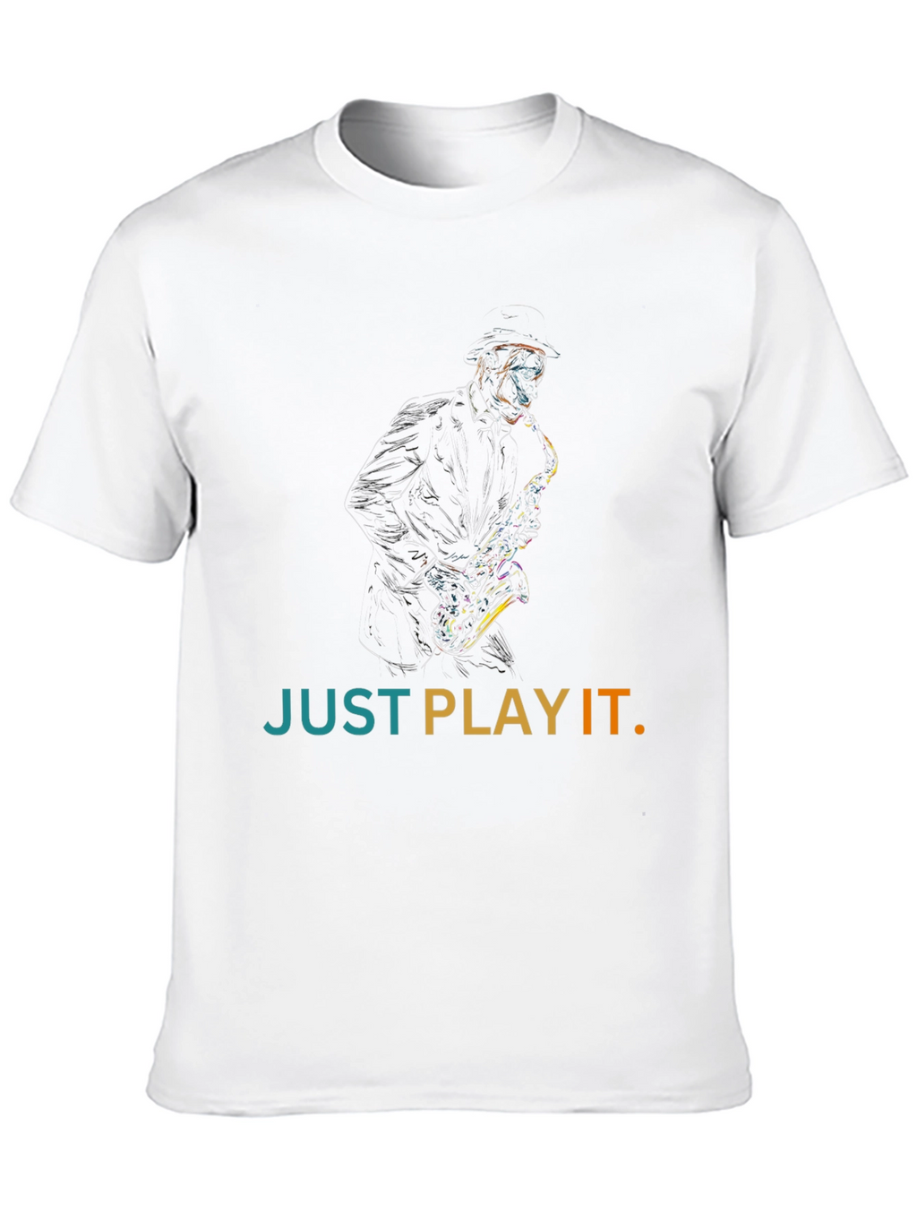 Just Play It Saxophone Graphic Tee - Black
