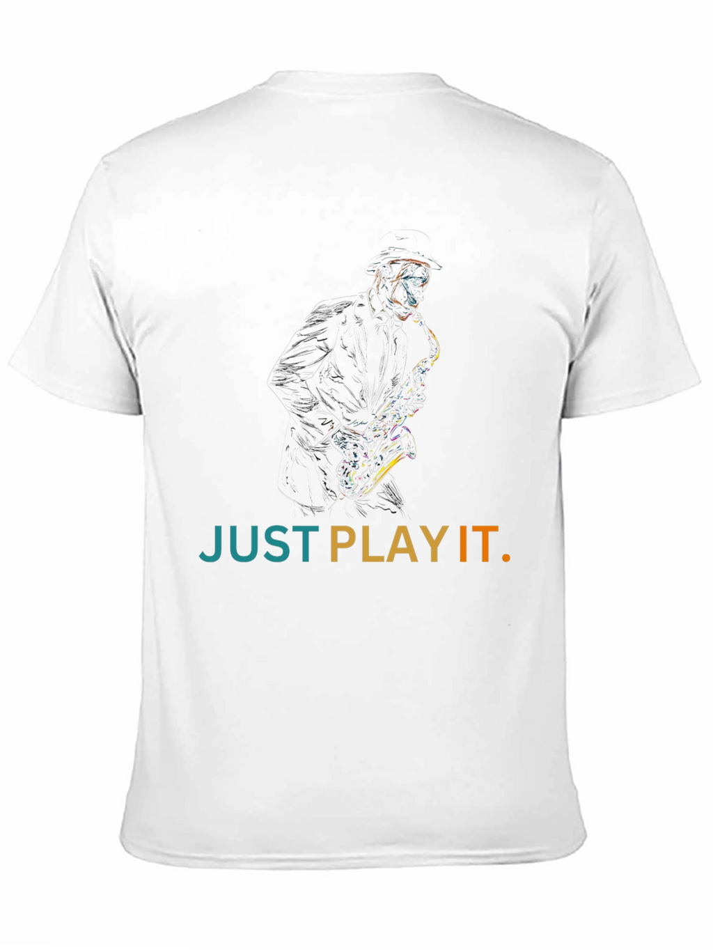 Just Play It Saxophone Graphic Tee - Black