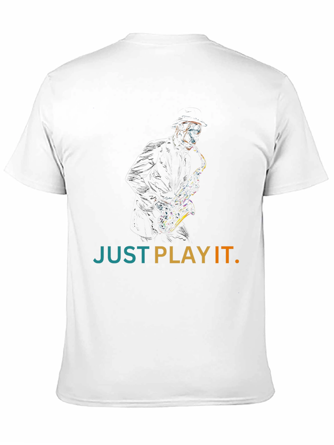 Just Play It Saxophone Graphic Tee - Black