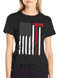 Firefighter American Flag Graphic Tee