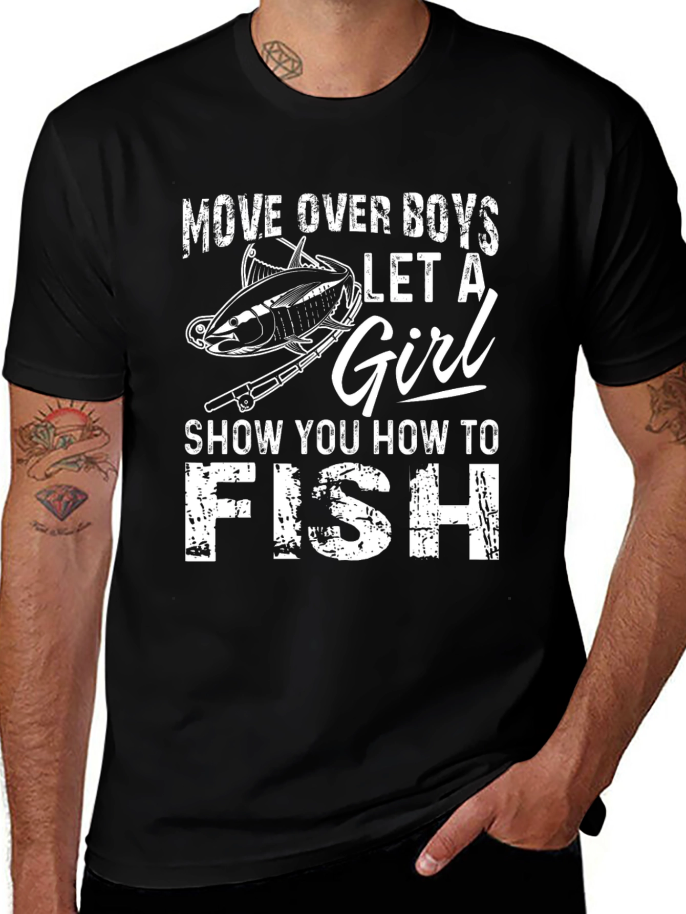 Move Over Boys Fishing T-Shirt - Let a Girl Fish