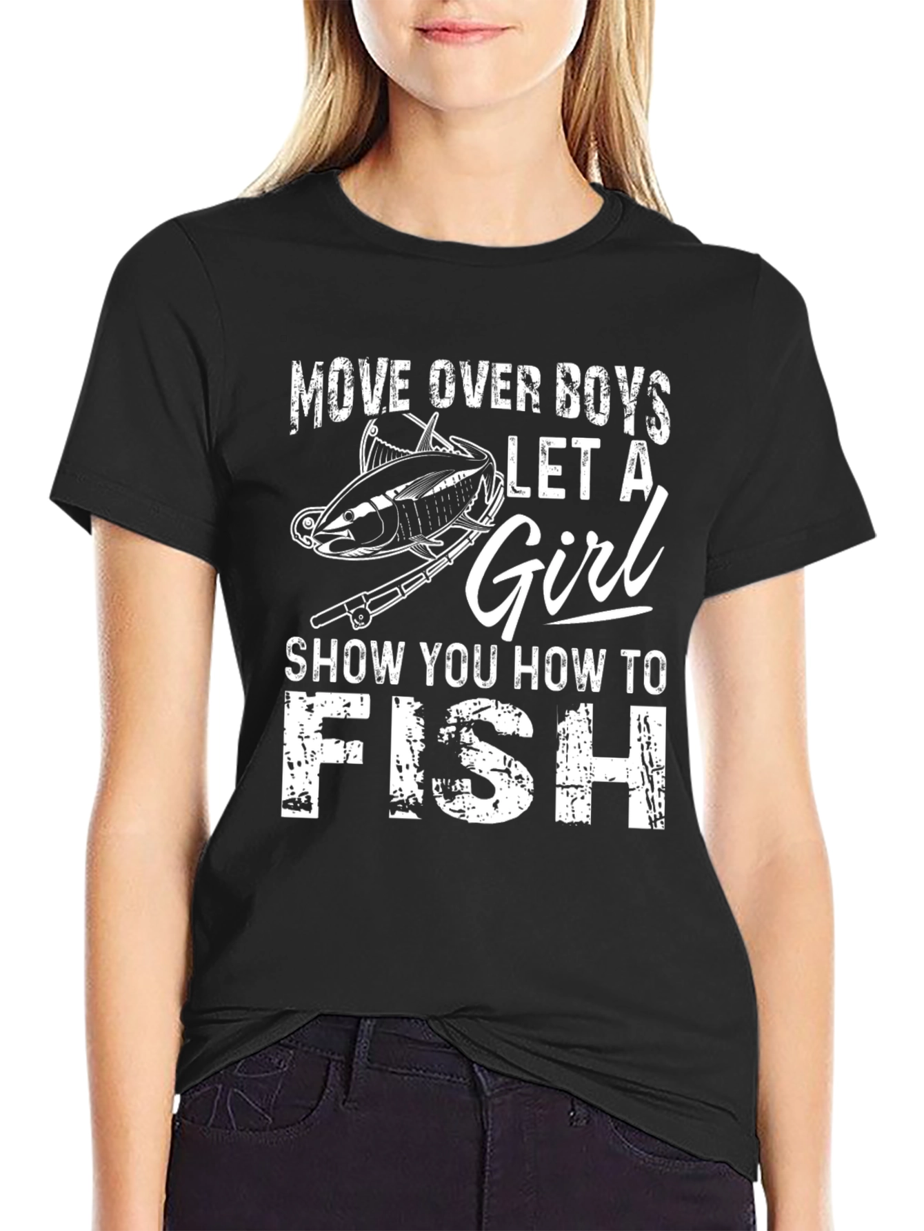 Move Over Boys Fishing T-Shirt - Let a Girl Fish
