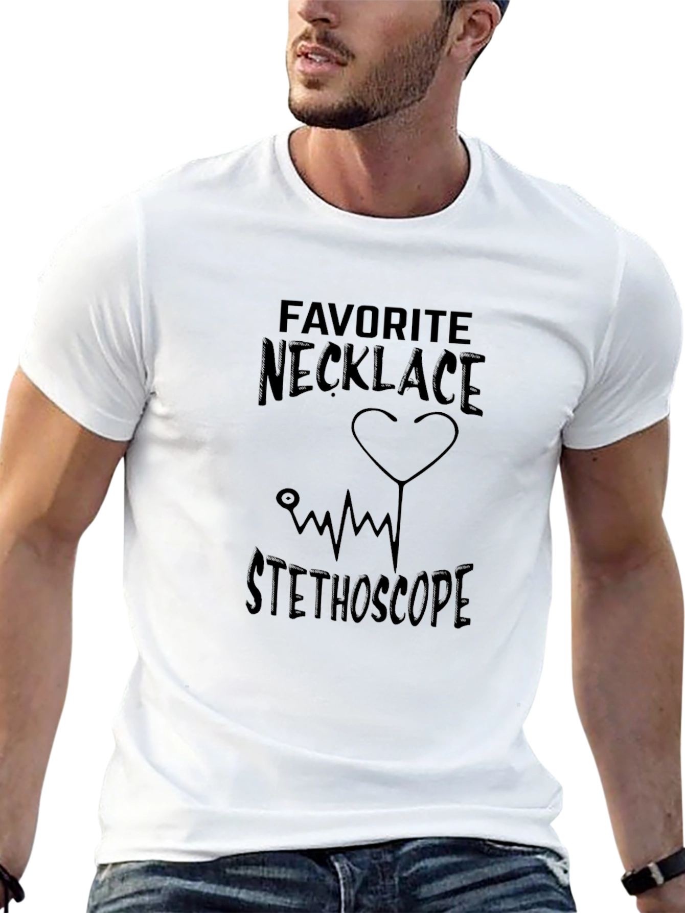 Favorite Necklace Stethoscope Graphic Tee