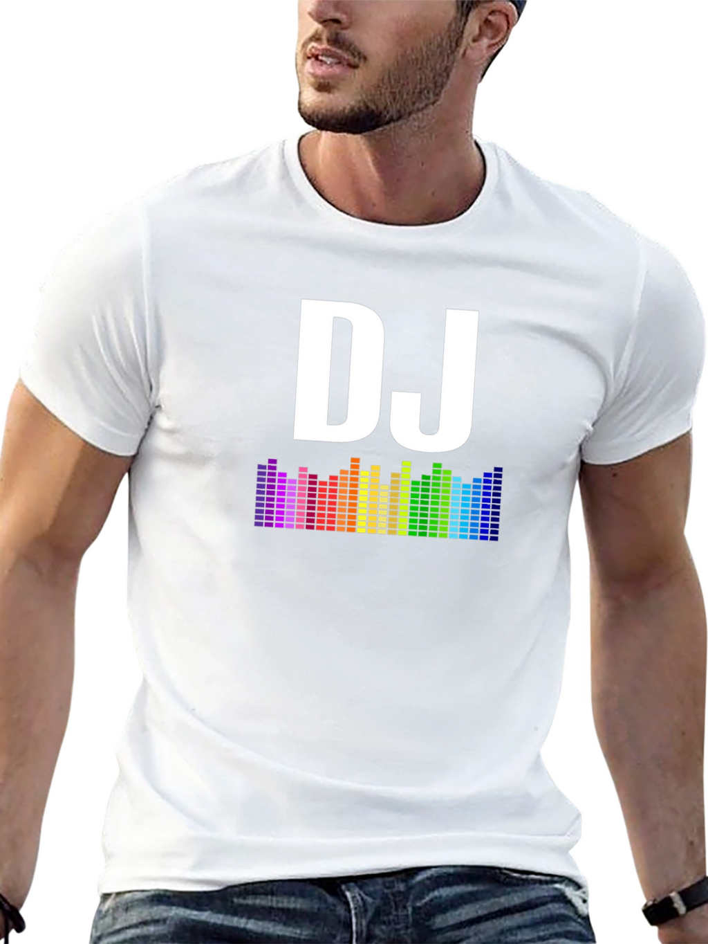 DJ Rainbow Equalizer Graphic T-Shirt