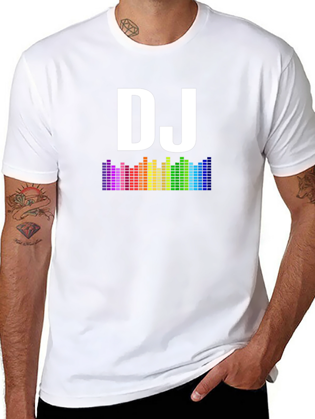 DJ Rainbow Equalizer Graphic T-Shirt