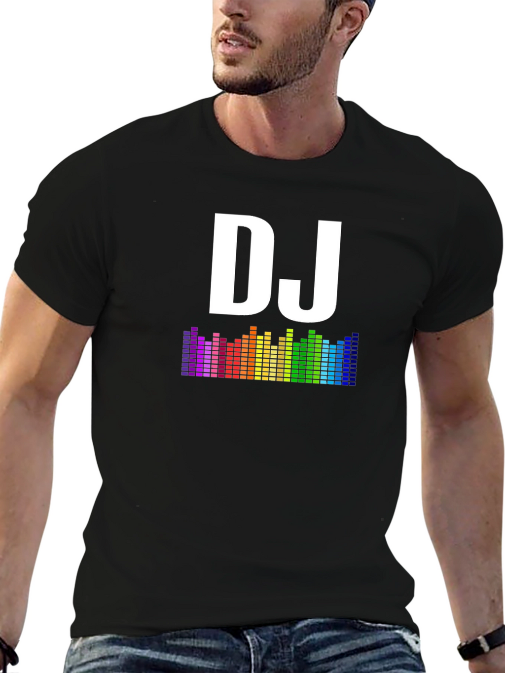 DJ Rainbow Equalizer Graphic T-Shirt